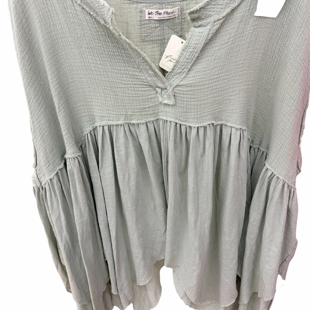 Free People Sage Sugar Rush Babydoll top Small NWT - Picture 5 of 6